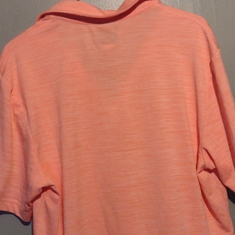 MEN'S Greg Norman PlayDry Polo. L. Washed Orange. - Picture 5 of 5